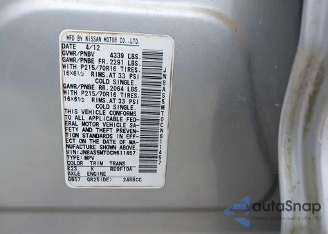 2012 Nissan Rogue S from USA, damaged, VIN JN8AS5MT0CW611457